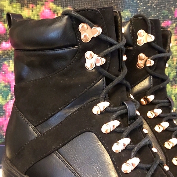 Womens Just Fab Edde Combat Boots - Picture 4 of 8